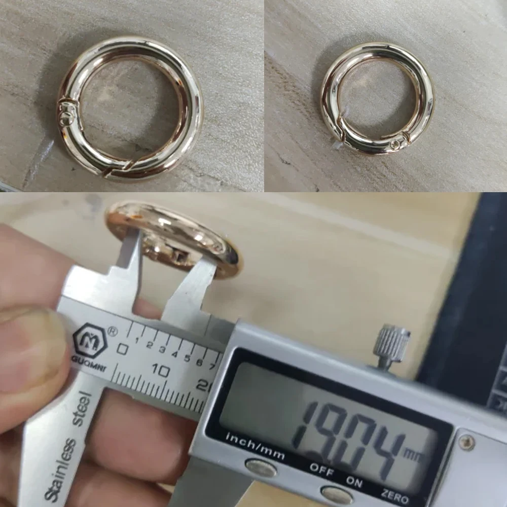

Nolvo Wolrd 5-20-100pcs 6 colors 19.3mm 3/4" chrome metal O ring spring ring carabiner snap clip buckle for men bag parts