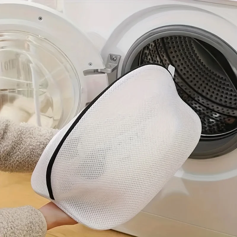 1 قطعة/2 قطعة حقيبة غسيل الأحذية البوليستر المتينة ذات الشبكة الكبيرة - واقي الغسيل للأحذية الرياضية والملابس الجميلة