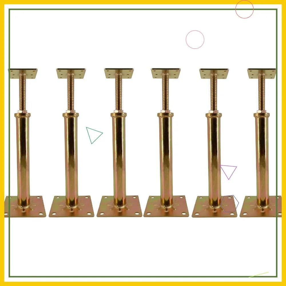 6 عبوات من مقابس الأرضية القابلة للتعديل، ارتفاع 11-16 بوصة، سعة 6 طن، فولاذ مجلفن لدعم البناء #1