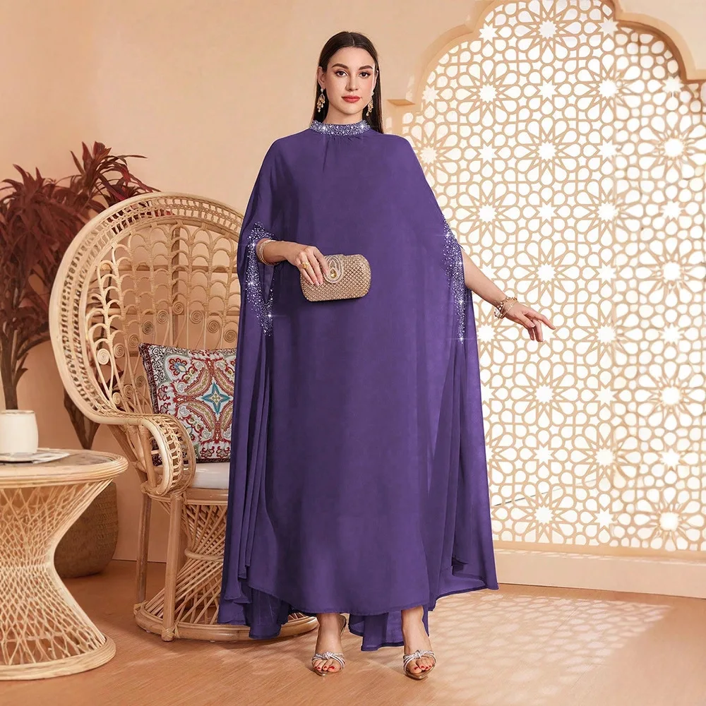 

Элегантный кафтан с бриллиантами Абая Дубай, женский мусульманский плащ, платье Ид Абая, Турция, кафтан, марокканский женский халат, ислам Джалабия