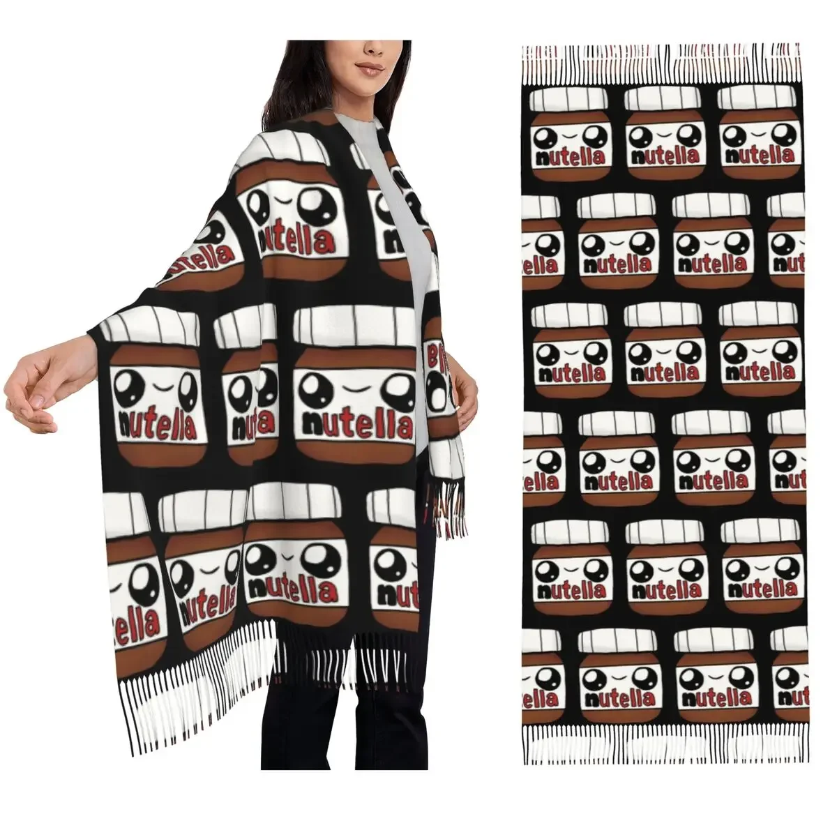 

Nutella Cutie шарф с кисточками шарфы женские мягкие теплые шали и накидки большая осенне-зимняя шаль