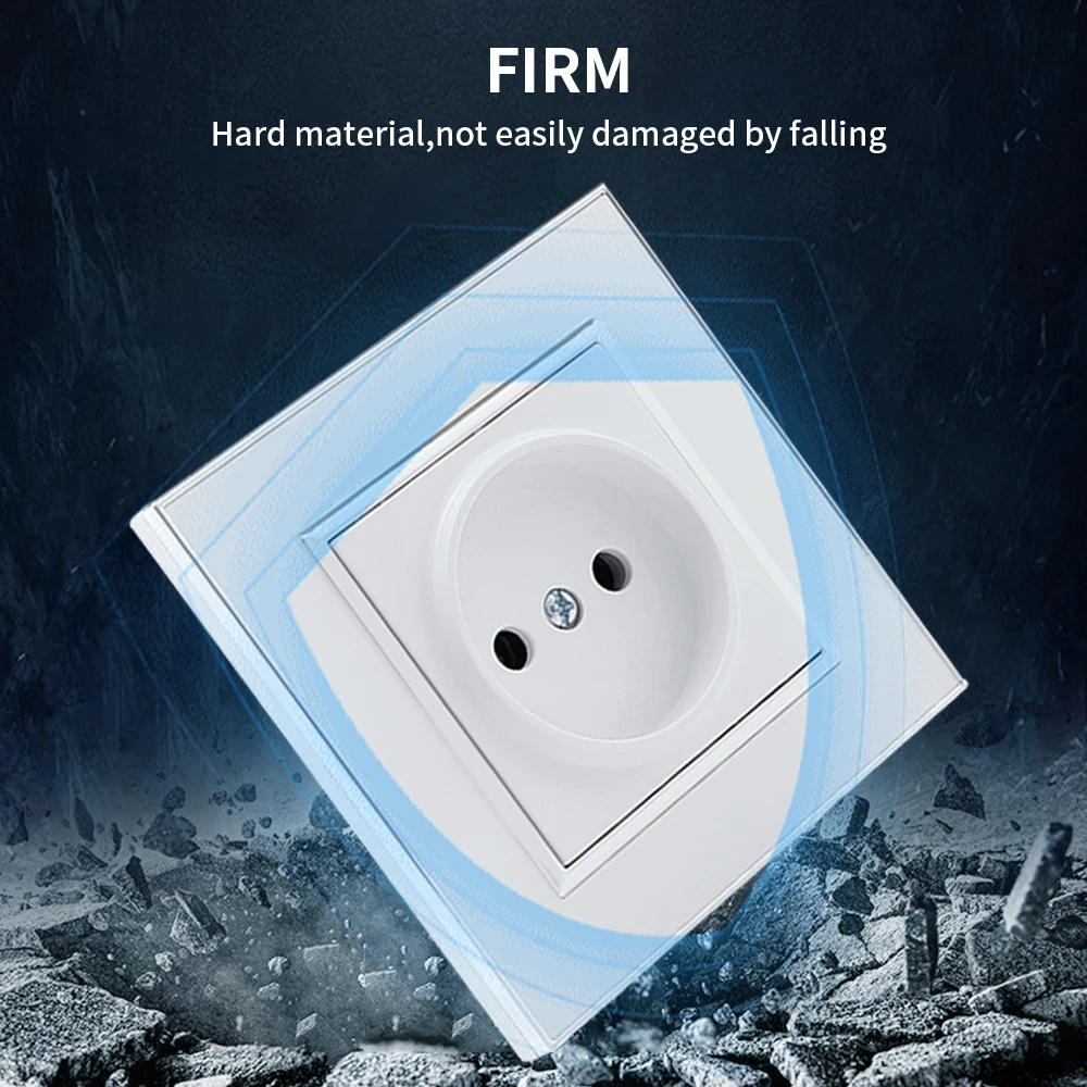 مقبس حائط أكريليك قياسي ، لوح مانع للهب ، منفذ طاقة ، بدون أرضية قياسية ، أبيض ، 16 أ ، مرآة #5
