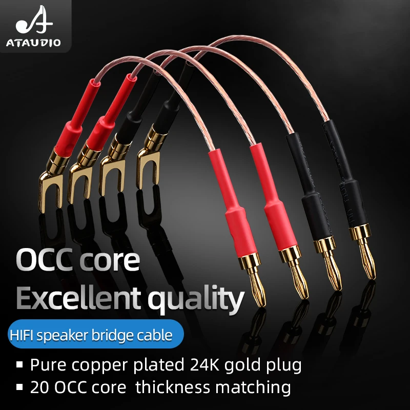 4 sztuk głośnik HIFI most/Jumper Audio kabel OCC Jumper most kabel Y do Y i banana, aby wtyczka bananowa głośnik kabel jumper