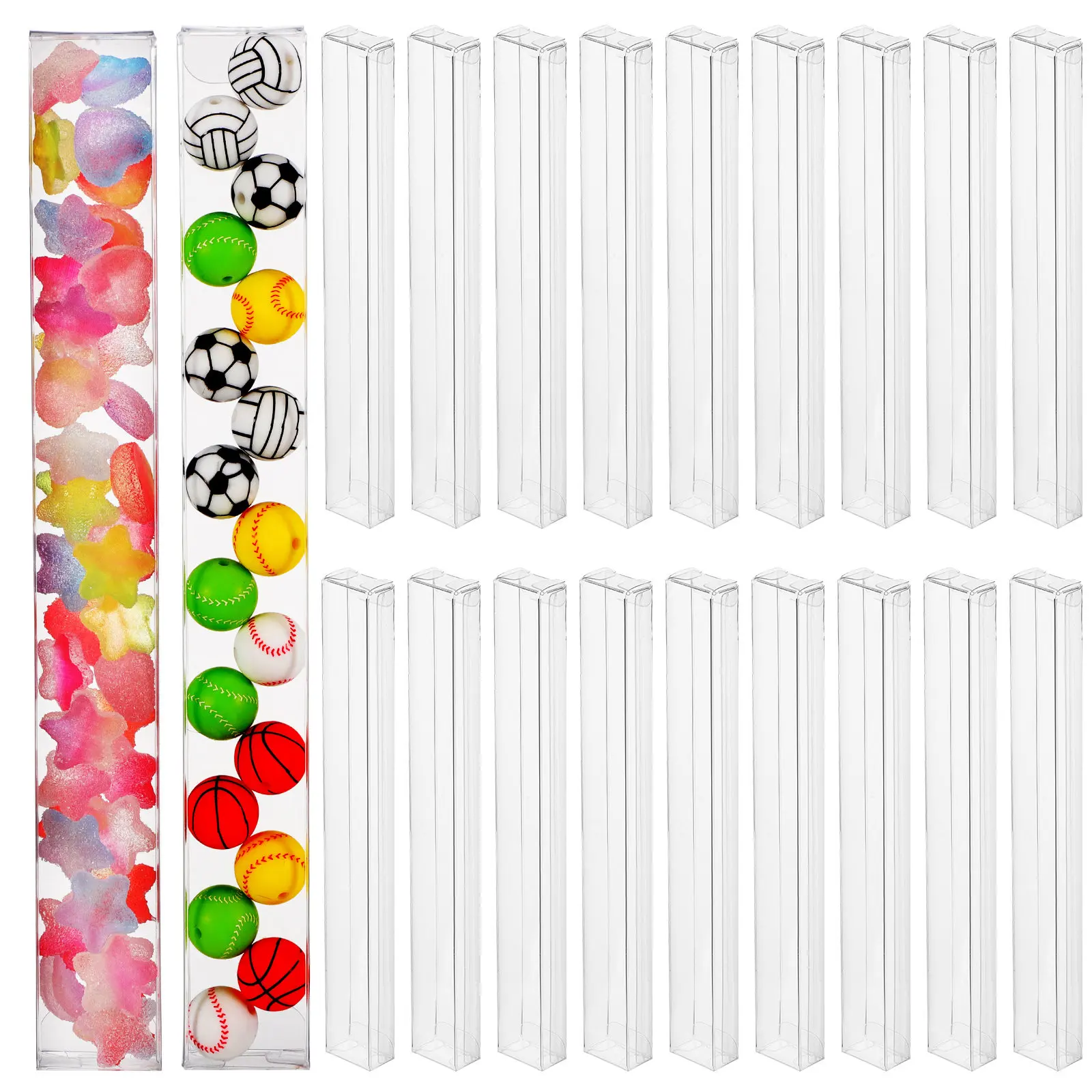 45 Cajas Pequeñas de Plástico Transparente, Organizadores Transparentes para Bolas de Goma de Mascar, Palitos de Pretzel, Dulces, Recuerdos de Fiesta, Reutilizables y Resistentes