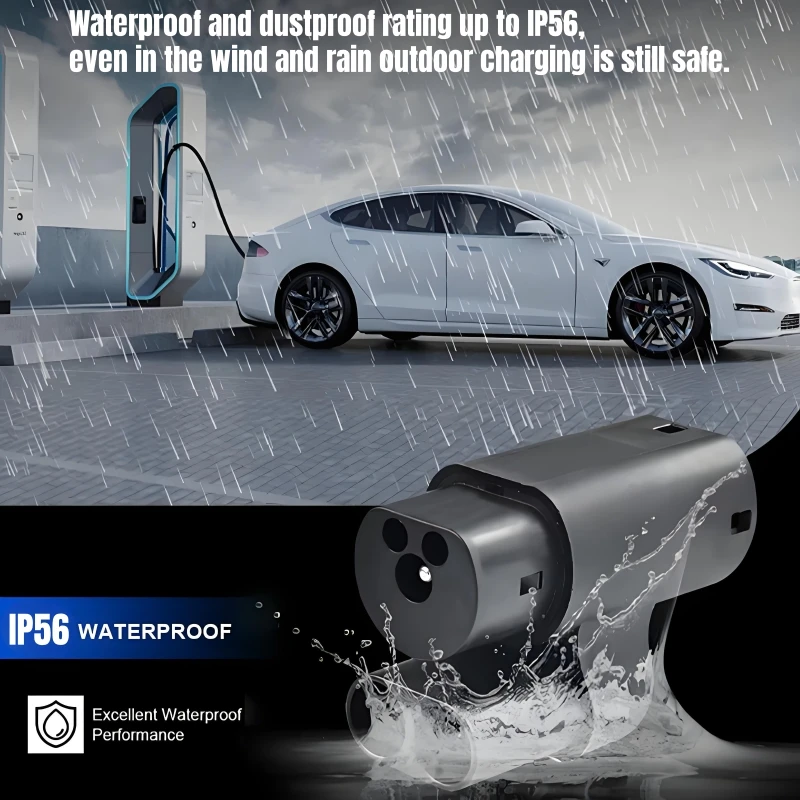 CCS2 إلى نوع 2 تسلا EV مهايئ شاحن CCS كومبو 2 EV شحن محول لنموذج S/X شحن السيارة الكهربائية