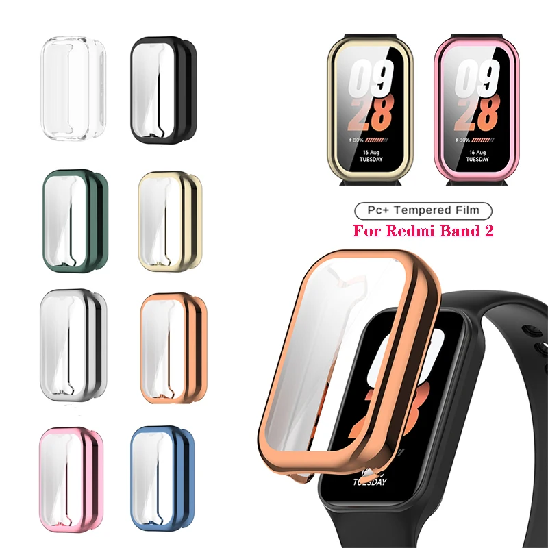 Plating Case For Redmi Smart Band 2 TPU Screen Protector Cover Case For Xiaomi Band 8 Active Scratch Screen Protector