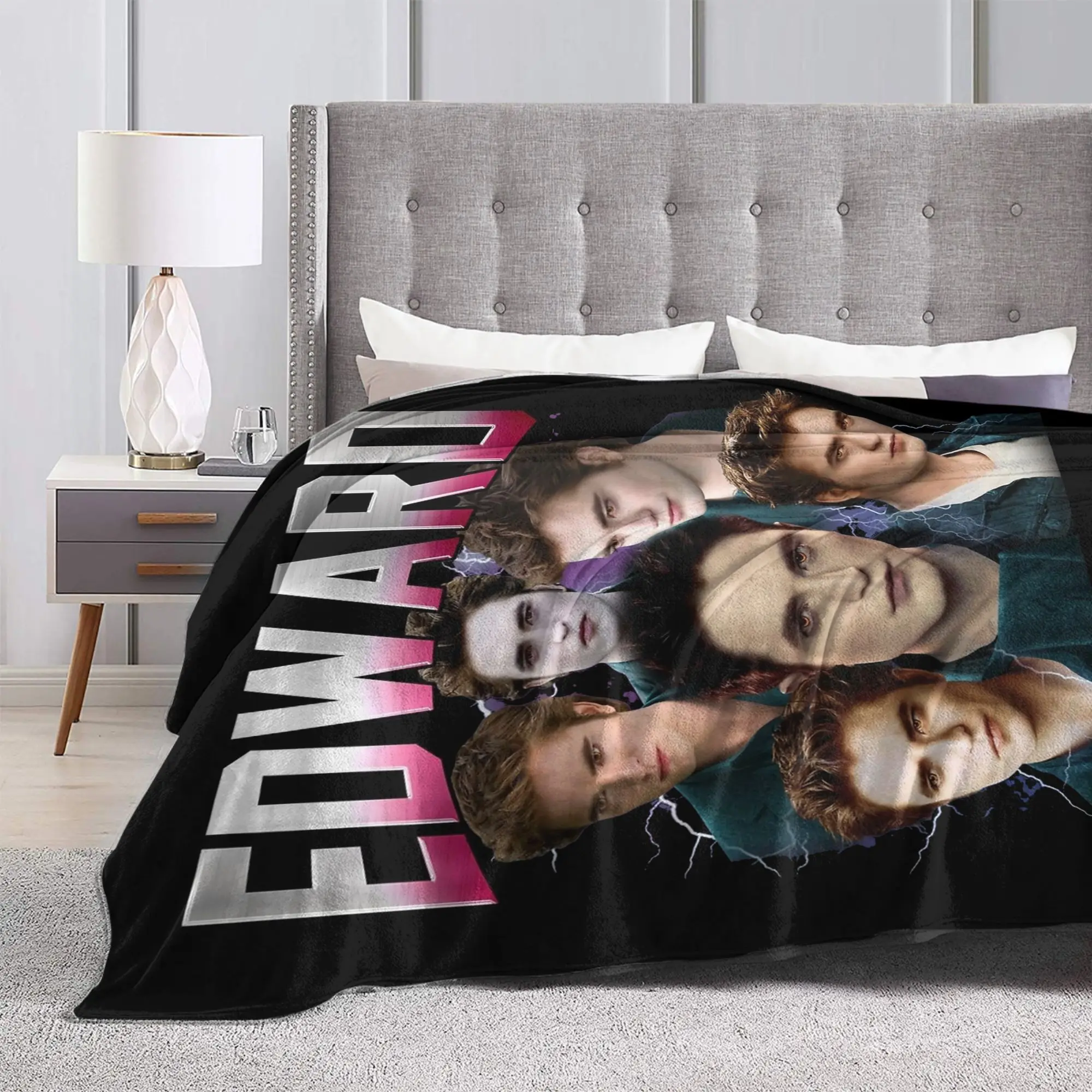 إدوارد كولين توايلايت فيلم 80s 90s البطانيات الفانيلا طباعة متعددة الوظائف سوبر لينة رمي بطانية للسرير في الهواء الطلق لحاف