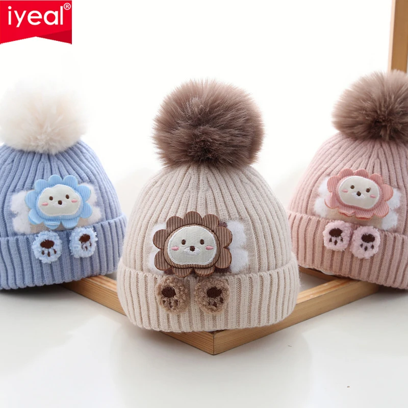 IYEAL Baby Hat Autumn/Winter Baby Boy/Girl Cute Knitted Hat Warm Outing Ear Protection Hat Knitted Hat 6-24M