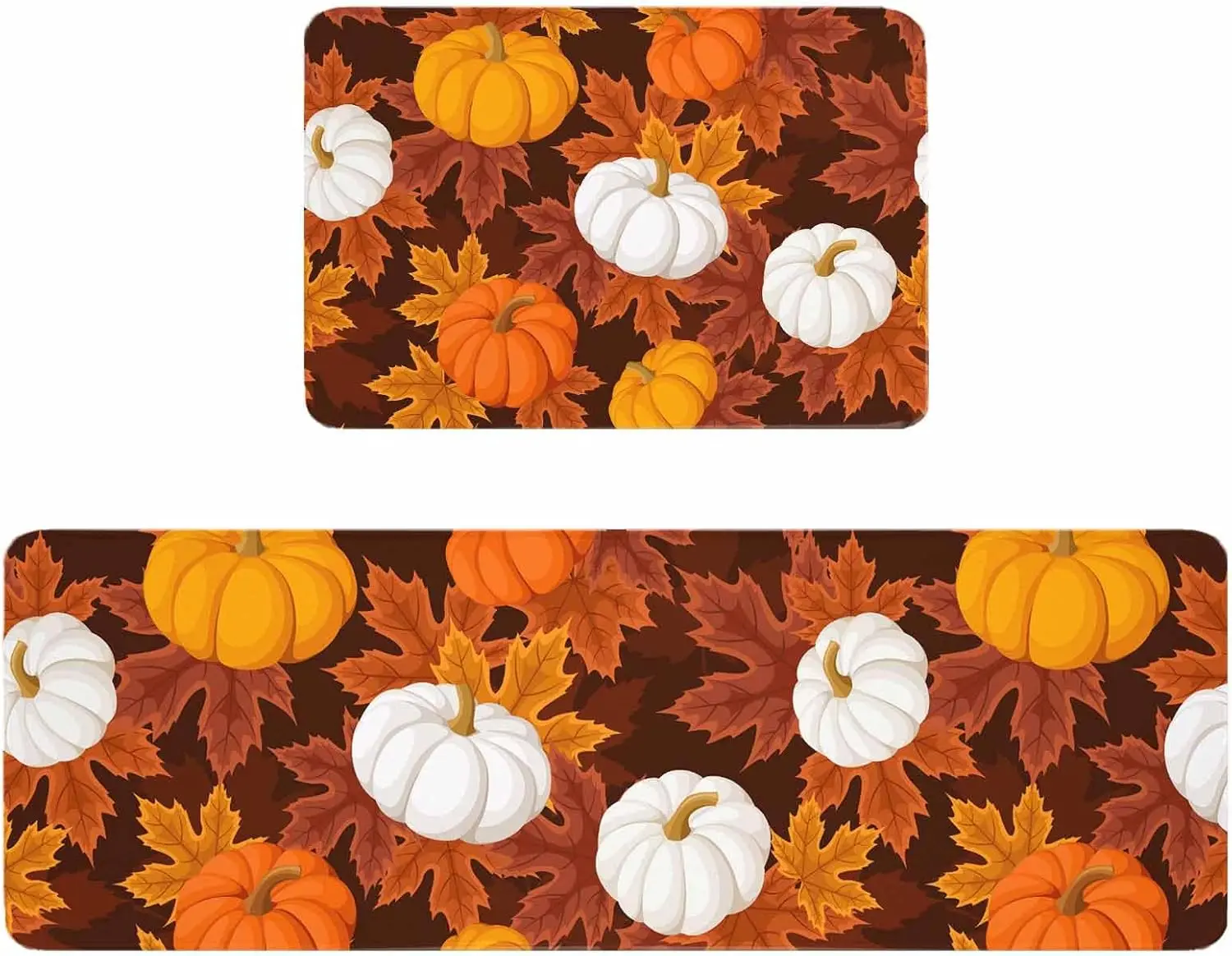 Thanksgiving Kürbis Küchenmatten Herbst Ahornblätter Eingang Rutschfeste Fußmatte Schlafzimmer Wohnzimmer Balkon Flur Bad Bodenmatte – Detail 7