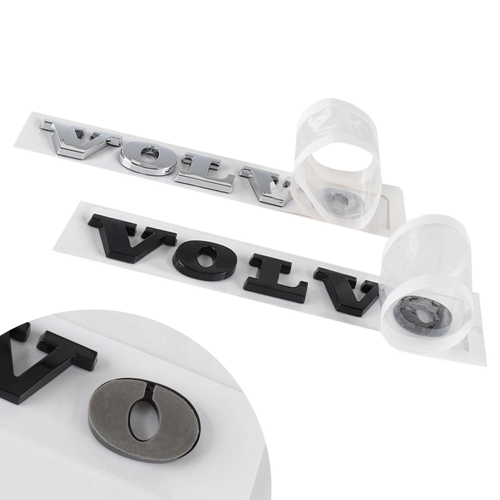 1pc 3D ABS Plastic Car Trunk Badge Volvo Letter Emblem Sticker Decal For volvo S80L XC60 XC90 S60 S80 V40 Accessories Styling