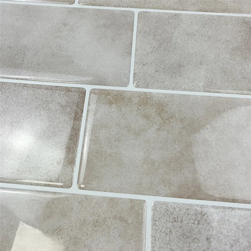 

ABZV-Wall Tiles For Bathroom Waterproof 10 Sheets Beige Stone Peel And Stick Backsplash Splash Stick On Tiles For Laundry Room