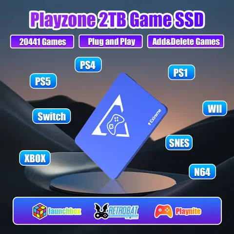 Playzone 2T Game SSD With 21400+Retro/PC Games Plug&Play 3 System in 1 Game Console For PS5/PS4/PS3/Xbox/Switch/WII/SNES For PC