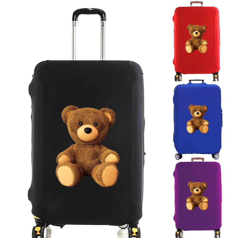 Travel baggage Cover Luggage Cover Suitcase Protector Bear Print Set for 18-32 Inch Trolley Thicken Elasticity Dust Anti-scratch