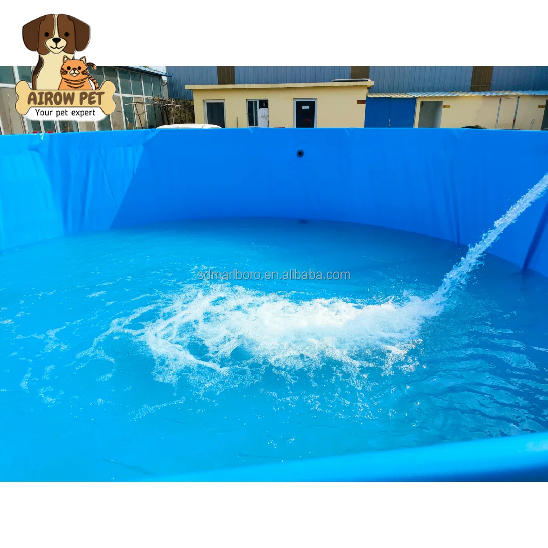 AIROW Customized PVC Coated Tarpaulin Steel Pipe Frame Fish Pond Round Aquaculture Breeding Fish Tank Fish Farming Pond