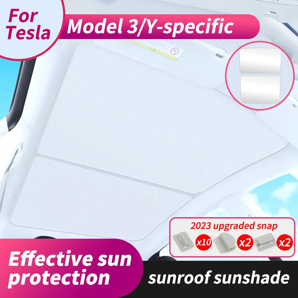 

Car Integrated Sunroof Sunshade For Tesla Model 3 Y 2018-2023 Car Sunshade Roof Sunscreen Insulation Baffle Car Accessories