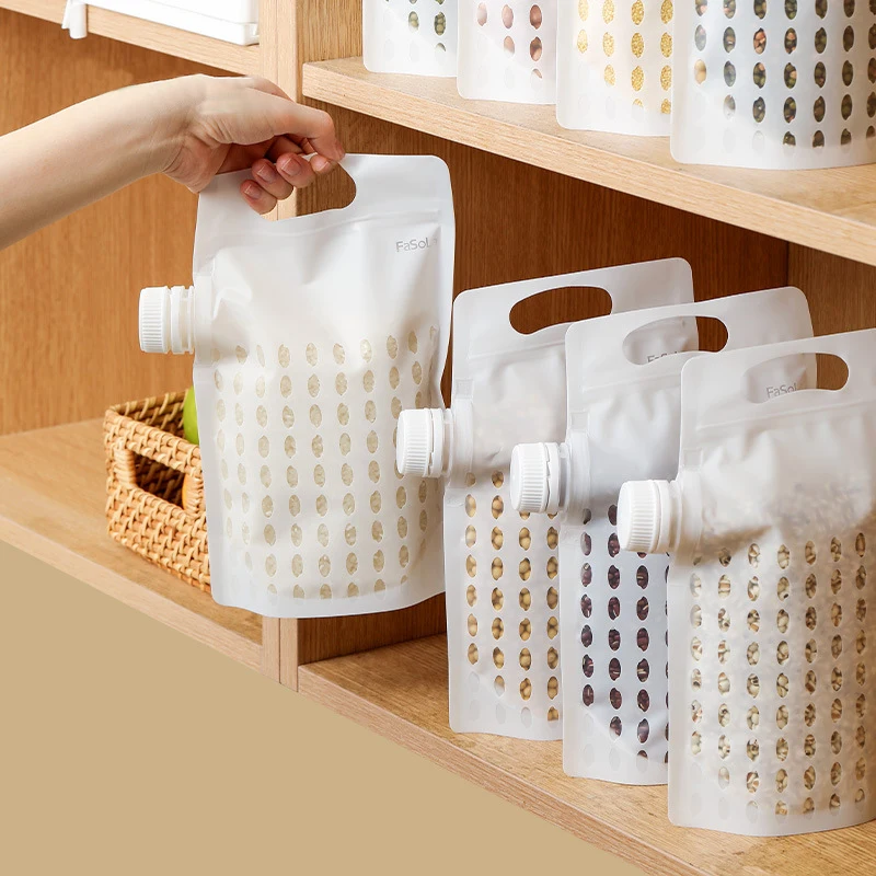 Bolsa de almacenamiento de alimentos para granos, bolsa portátil reutilizable multigrano, cereales, harina, frijol, nueces, arroz, té en polvo, agua, estuche organizador reutilizable