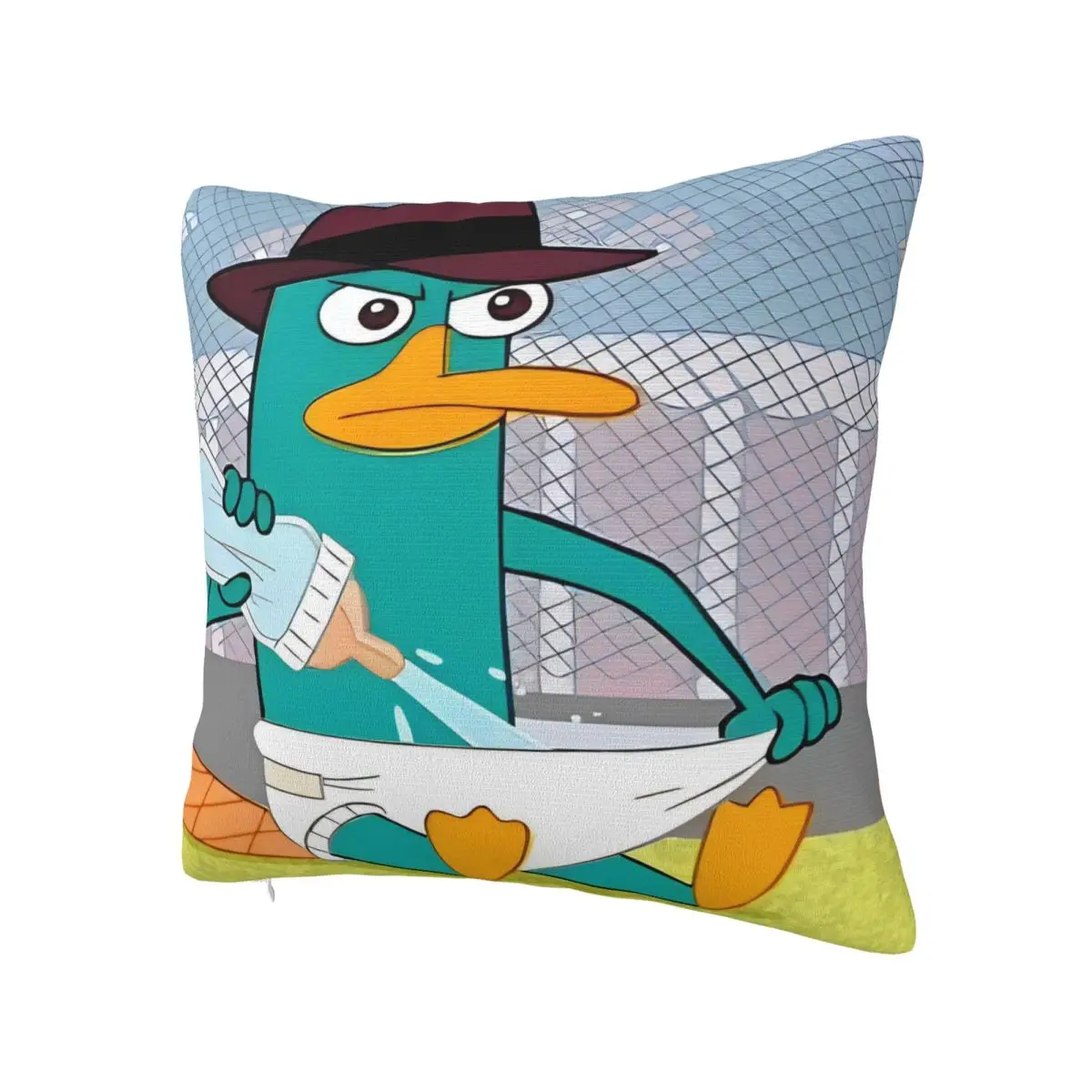Perry The Platypus Pillow Case P-Phineas and F-FerbS Cushion Cover Soft Design Funny Pillowcases For Sofa Home Decorative