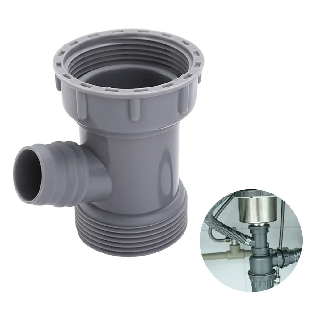Y-shaped Sink Drainpipe Adapter Durable ABS Sewer Branch Connector Simple Convenient Kitchen Drain Pipe Adapter Bathroom