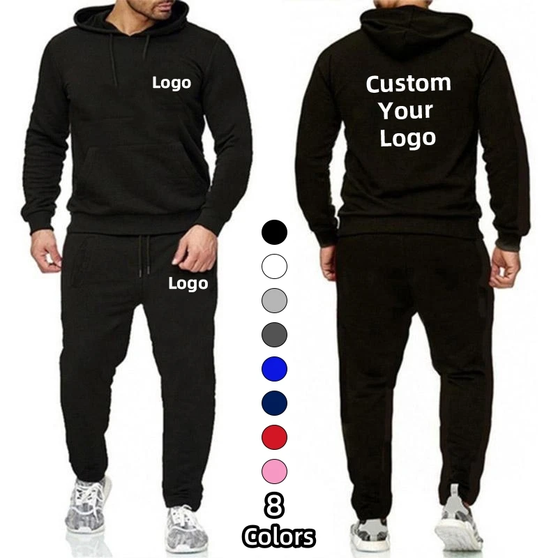 Dostosuj swoje logo Odzież sportowa dla mężczyzn Zestaw topów i spodni Casualowy strój do joggingu Streetwear Męskie stroje do joggingu S-4XL