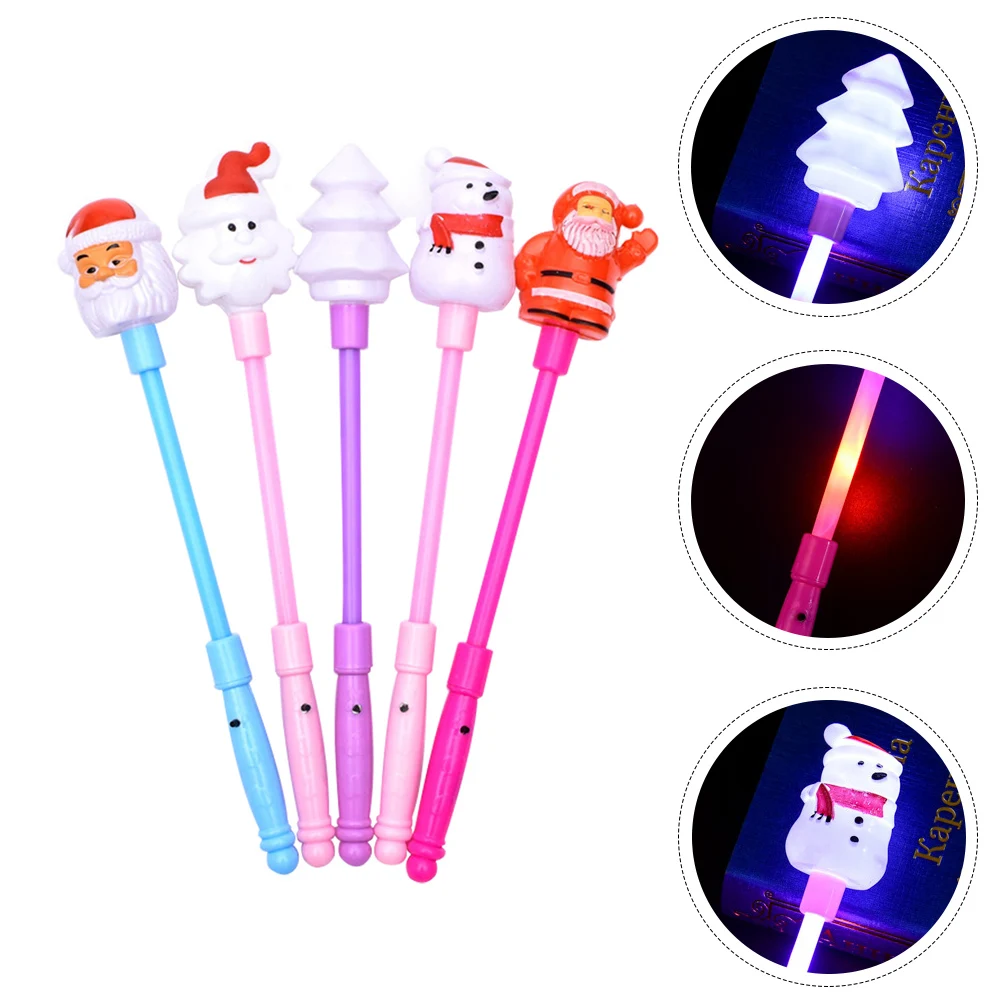 

5pcs Christmas Flashing Led Light Sticks Snowman Design 3 Modes Stick For Christmas Glow Stick Adults