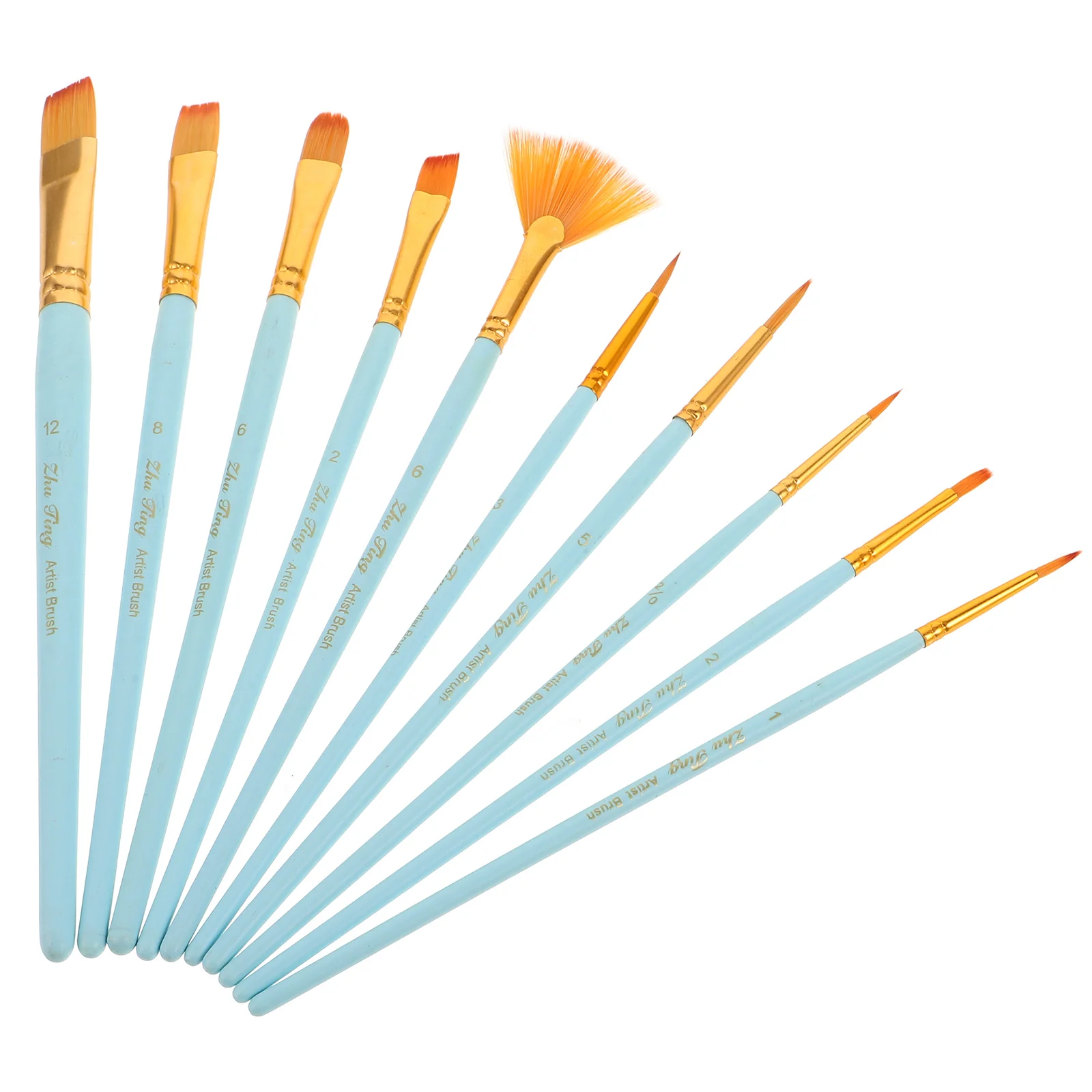 

1Set Paint Brush for Watercolor Professional Grade Nylon Paintbrushes Comfortable Grip No Burr Handle Ideal for Graffiti and