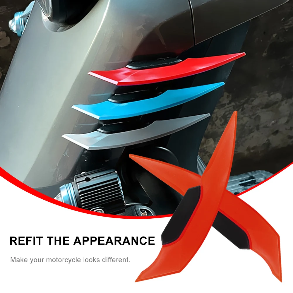 2PCS Universal Motorcycle Winglet Aerodynamic Fairing Spoiler Wing Kit Side Spoiler Sticker for Motorbike Scooter Accessories