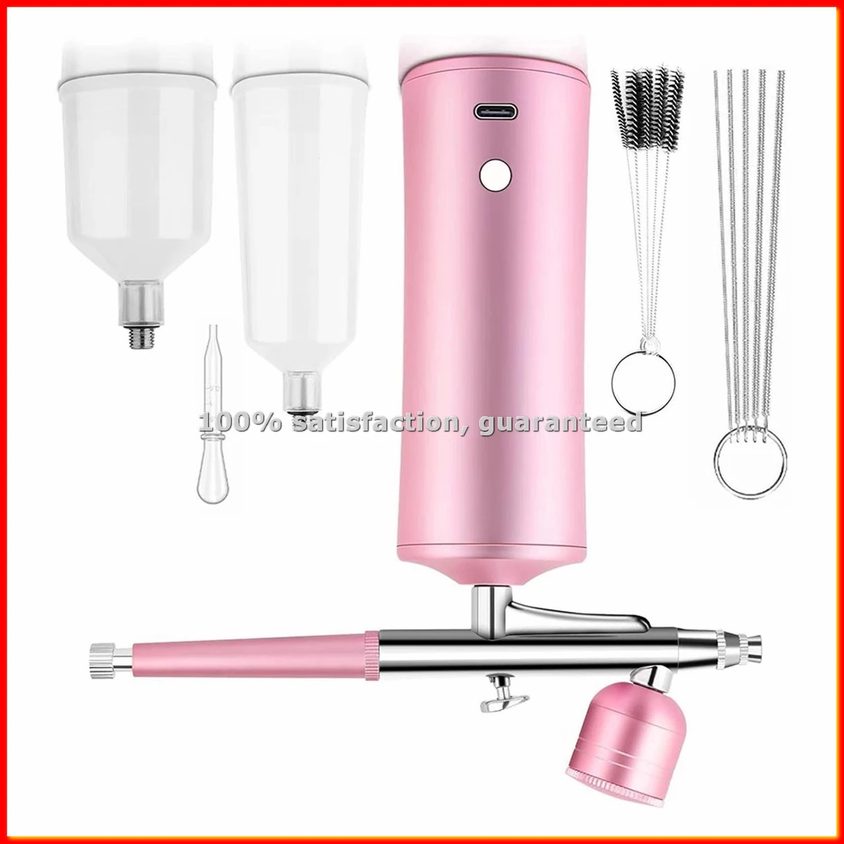 Airbrush Kit with Compressor, 0.3mm Nozzle Oxygen Syringe, for Skin Moisturizing, Nail Art, Tattoo, Painting,Makeup,Cake-A51M