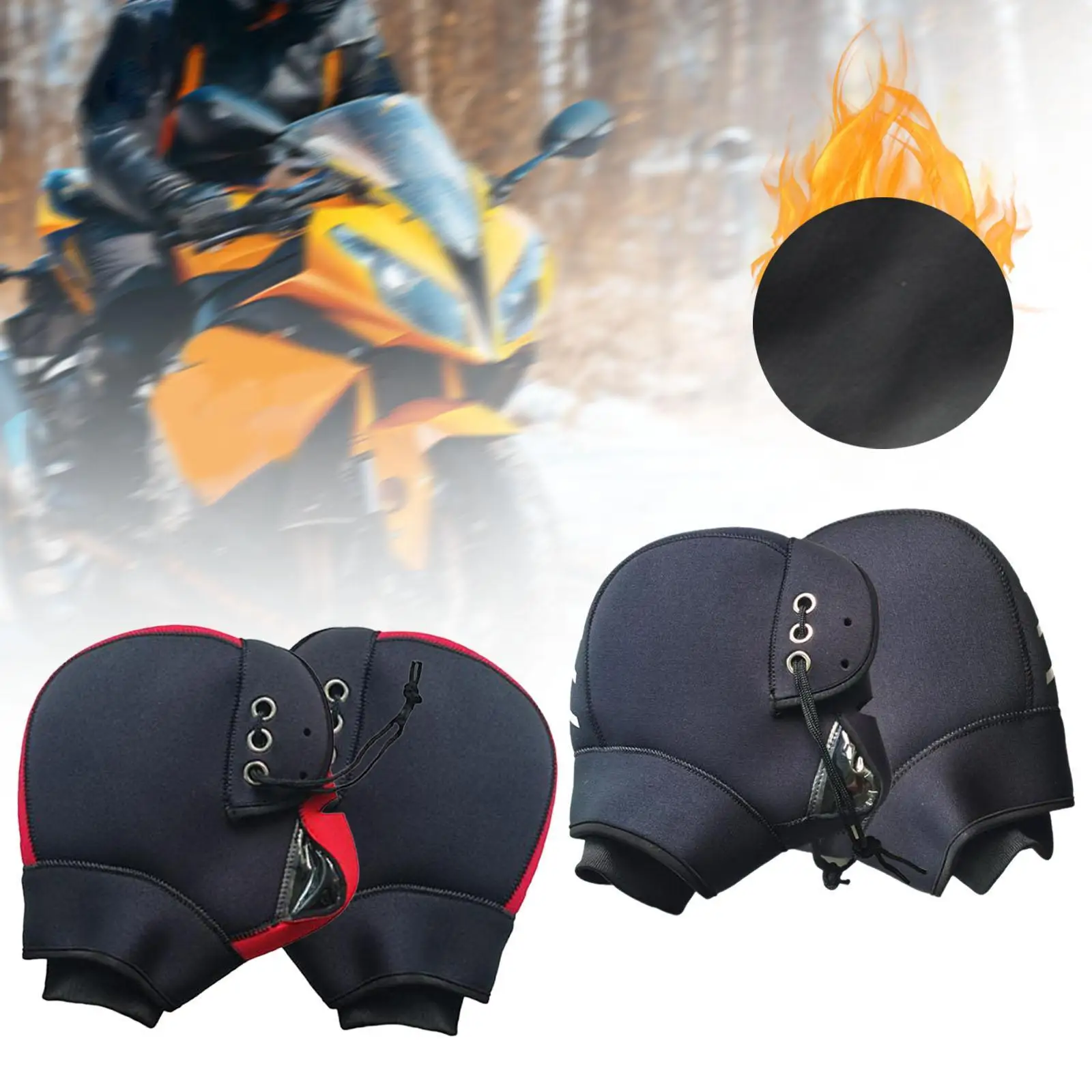 Motorcycle Handlebar Muffs Keep Warm Motorcycle Handle Covers for Snowmobile Scooter Cold Weather Motorbike Riding Accessories