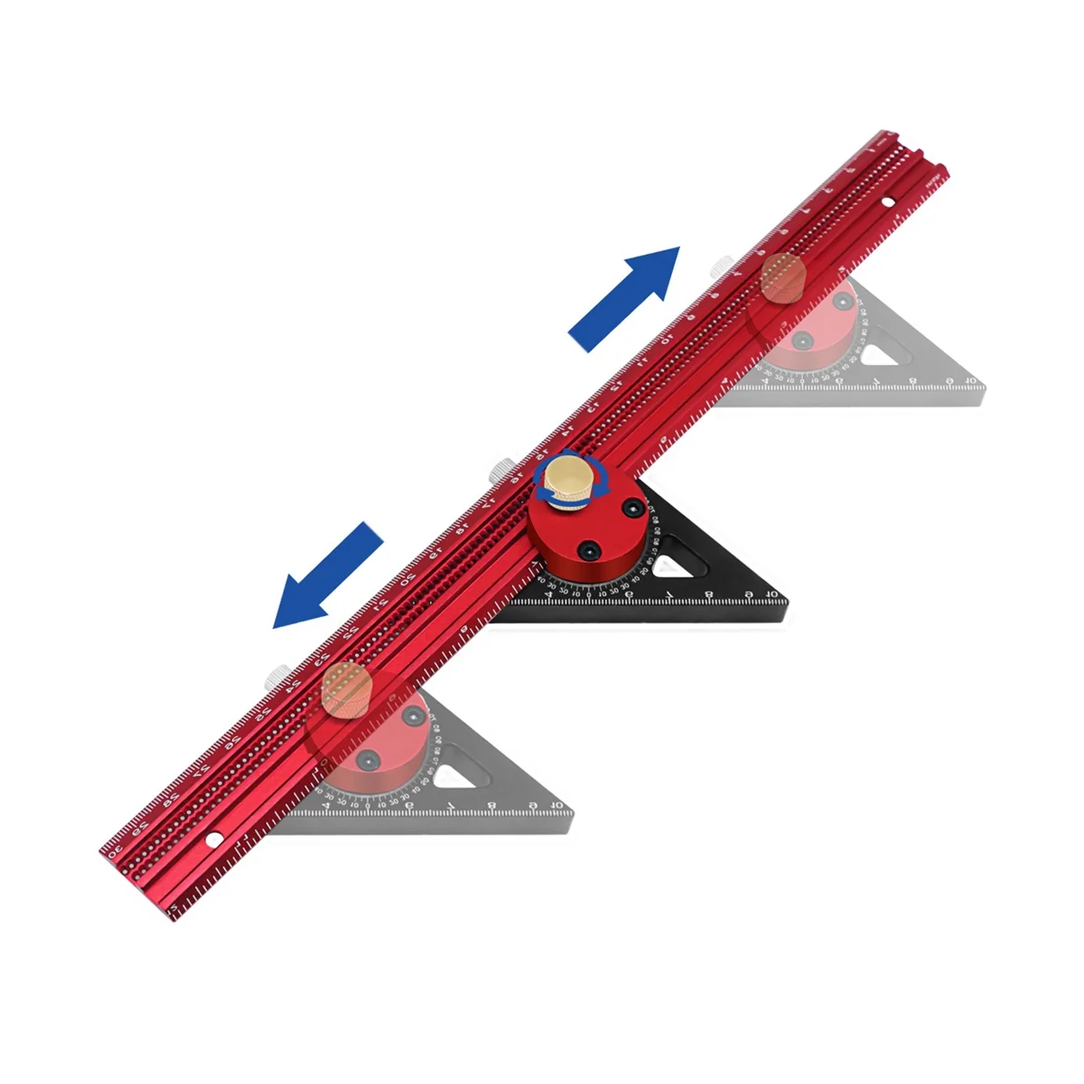 

Precision Scribe Ruler Aluminum T-Type Line Drawing Hole Ruler Woodworking Square Layout Marking Gauge-300mm