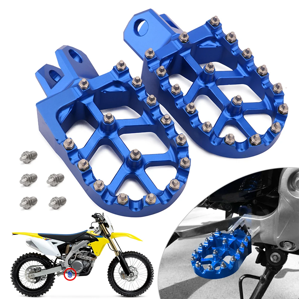 Pedales de reposapiés para Suzuki RM125 RM250 250Z RMZ250 RMX250 DR-Z 400 DRZ400S DRZ400SM, accesorios para motocicleta