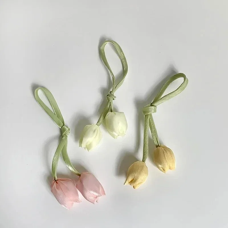 10pcs Tulip Bloom Fabric Flower DIY Clothing Accessories Hair Accessories Bag Apparel Hair Clip Jewelry Components