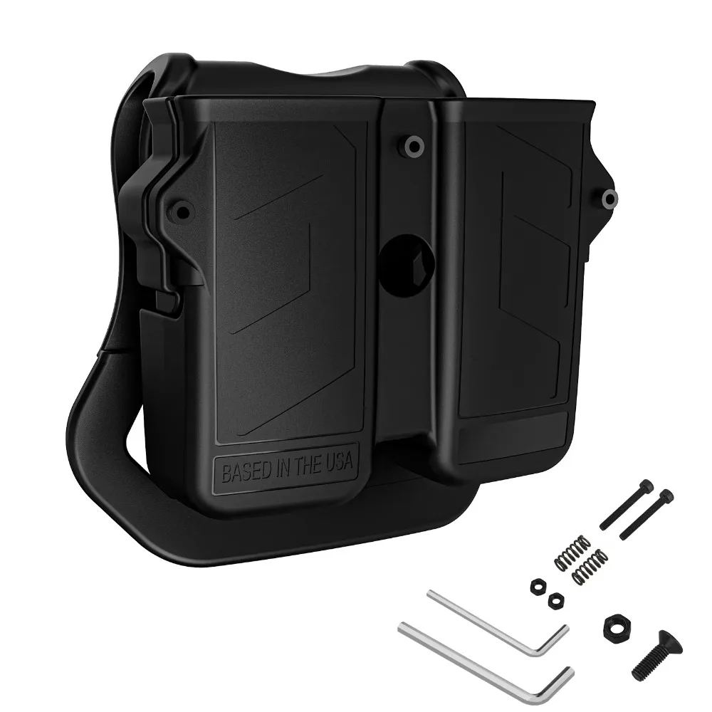 MAGORUI Double Mag Holder, Universal Mag Holder for 9mm 10mm .40 .45 Single & Double Stack Mag Pouch