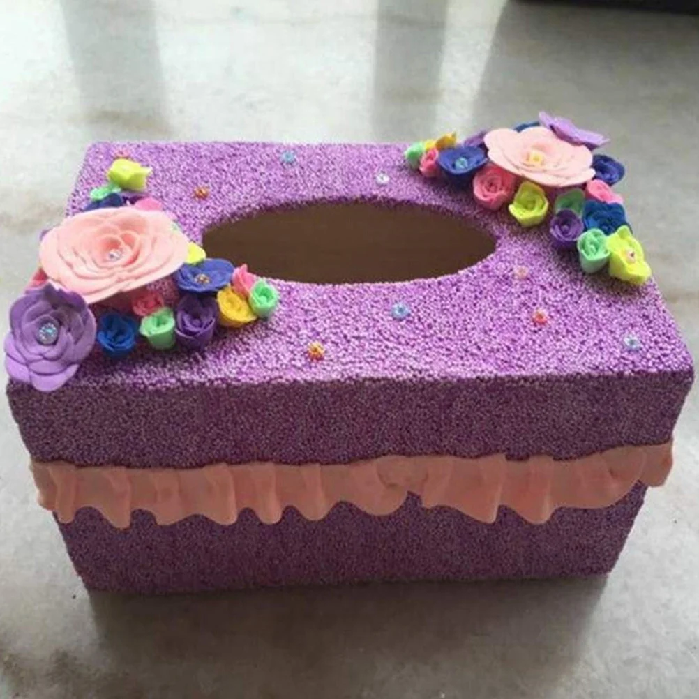 

6pcs Diy Paper Tissue Box Blank Wooden Craft Material For Kids Clay Art Decoration Rectangle Napkin Storage Holder