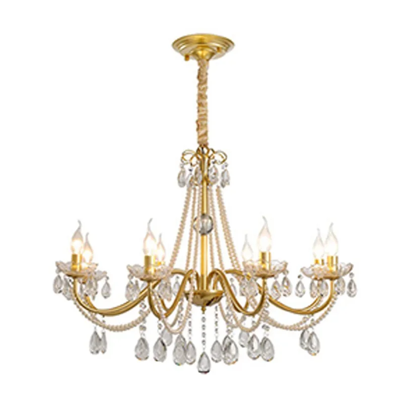Cristal francês pérola princesa quarto lustre luz americana luxo premium villa sala de estar jantar