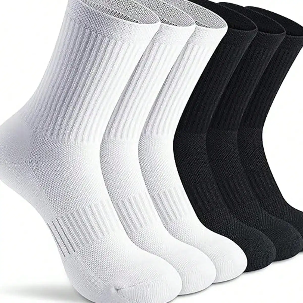 6 pairs of men\'s sports socks, mid-tube socks, basketball socks, sweat absorbent breathable deodorant socks