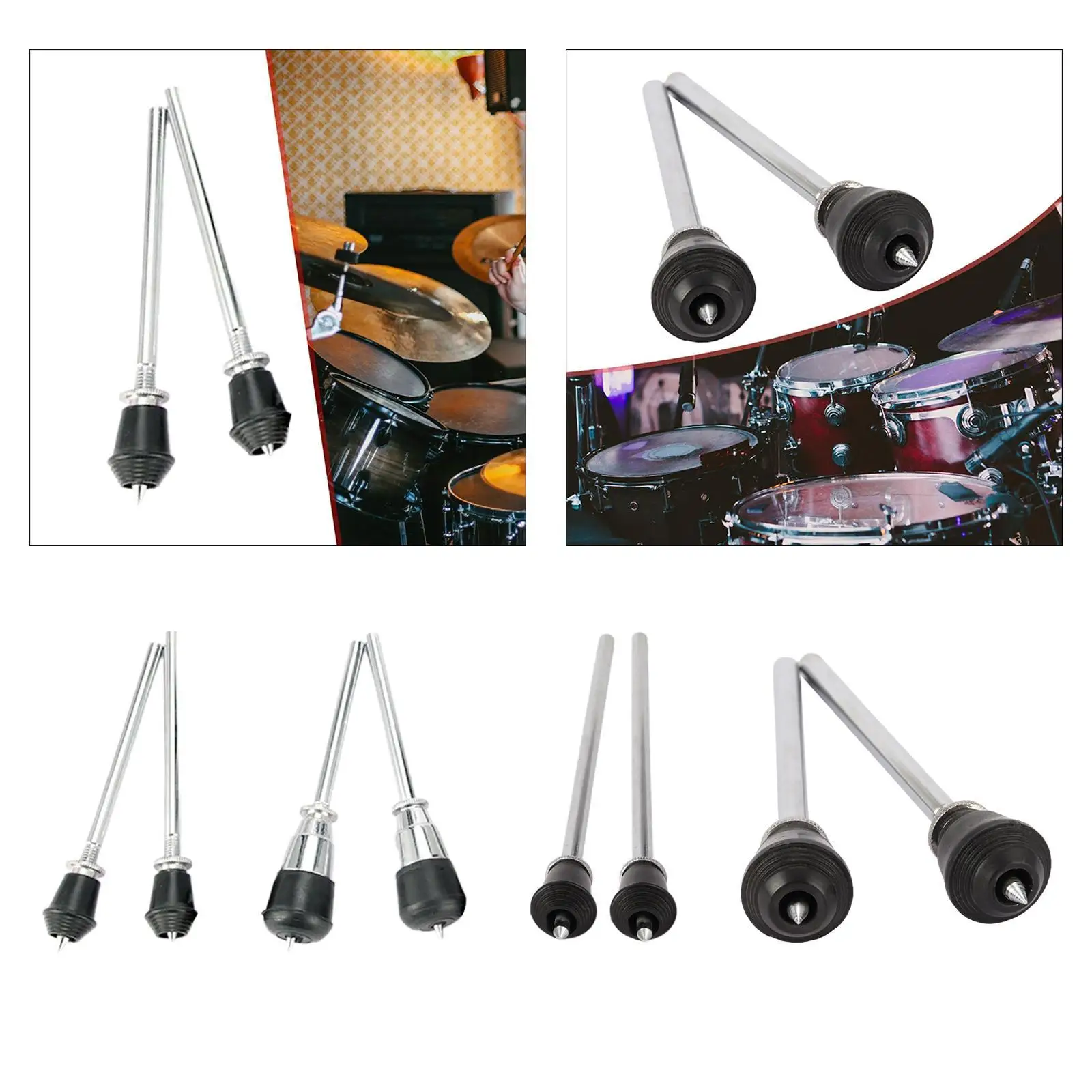 2x Metal Tom Drum Leg Professional Anti Slip Stable Easy to Install Drum Set