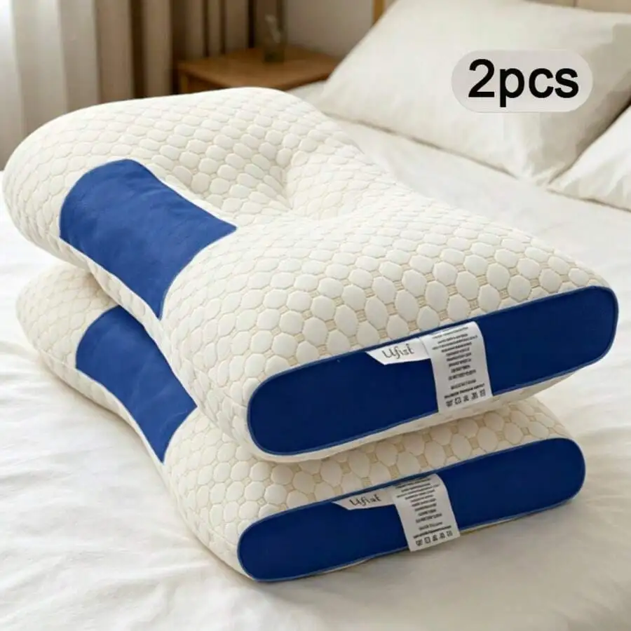 2-Pack High-Quality Ergonomic Neck Pillows, 3D Honeycomb Breathable Structure, Breathable And Soft, Must-Have Item For Deep Slee