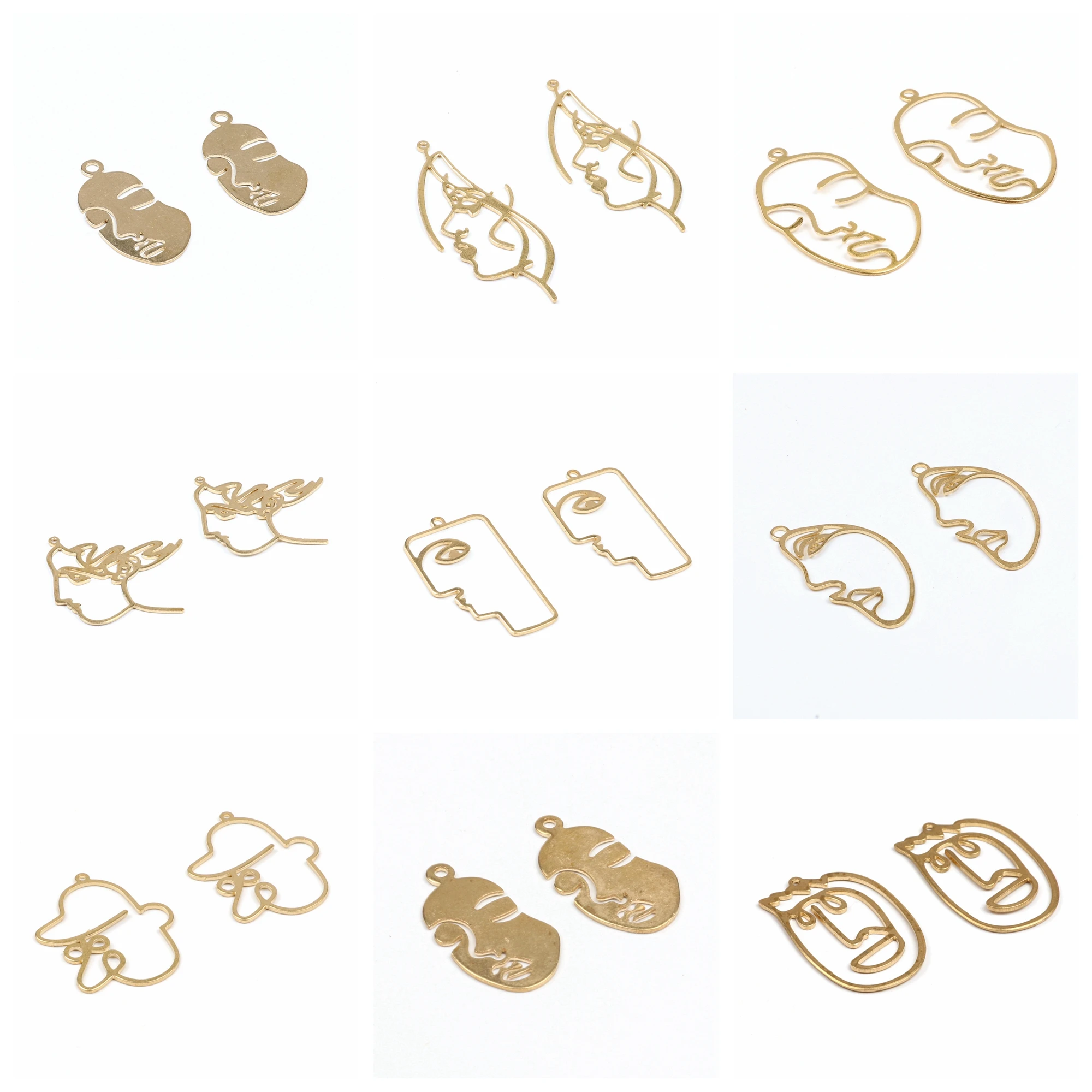

Hammered Brass Charms,Face connector,Findings Accessories For Diy Earrings Necklace Bracelet DIY Making,Jewelry Supplies