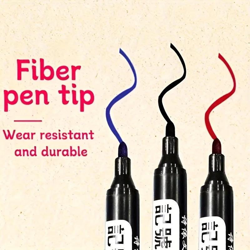 قلم تحديد دائم كبير، 30 عبوة، حبر أسود مقاوم للماء، لوازم فنية ومكتبية سريعة الجفاف تعتمد على الزيت