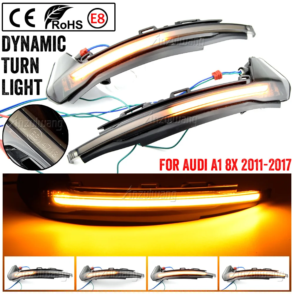 

For Audi A1 8X 2011-2018 LED Dynamic Turn Signal Light Side Wing Rearview Mirror Sequential Indicator Lamp Blinker