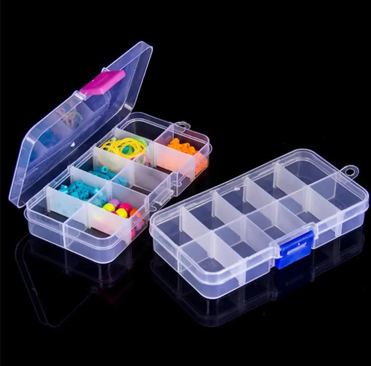 500pcs 10 Grids Plastic Storage Box Adjustable Jewelry Storage Box Case Craft Organizer Beads Container for Designer SN4161