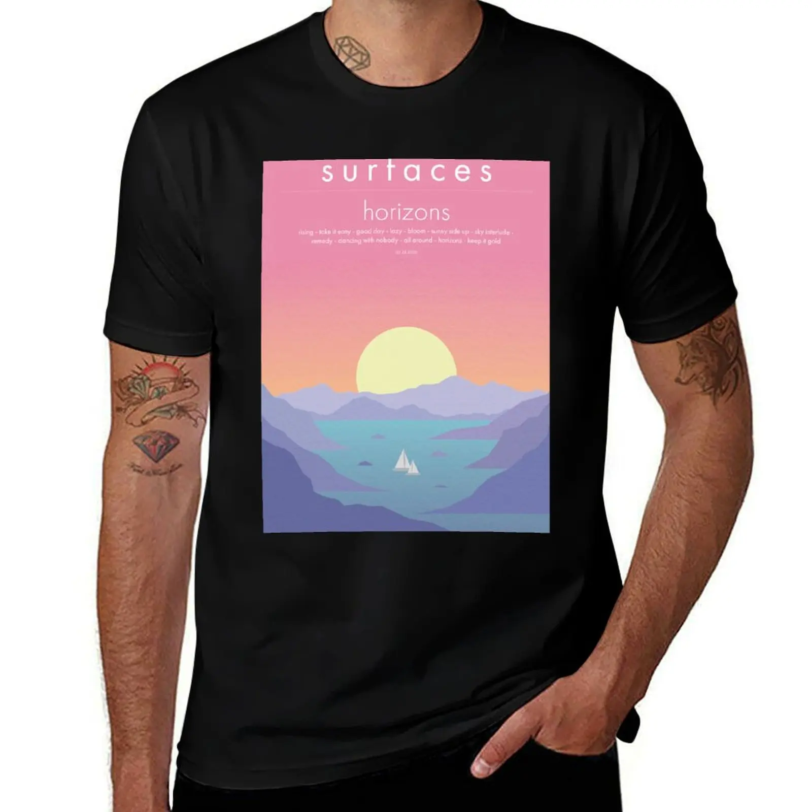 Surfaces Horizons Album Cover T-Shirt Big and Tall Loose Fit T-Shirt