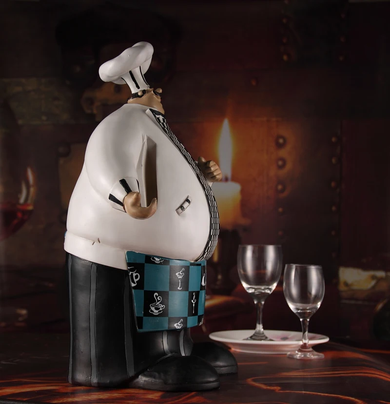 Imagem -03 - Fat Chef Figurine Bulletin Board Resina Decorativa Cook Message Menu Art Home Craft Cafe Decor Ornamento do Restaurante Pub