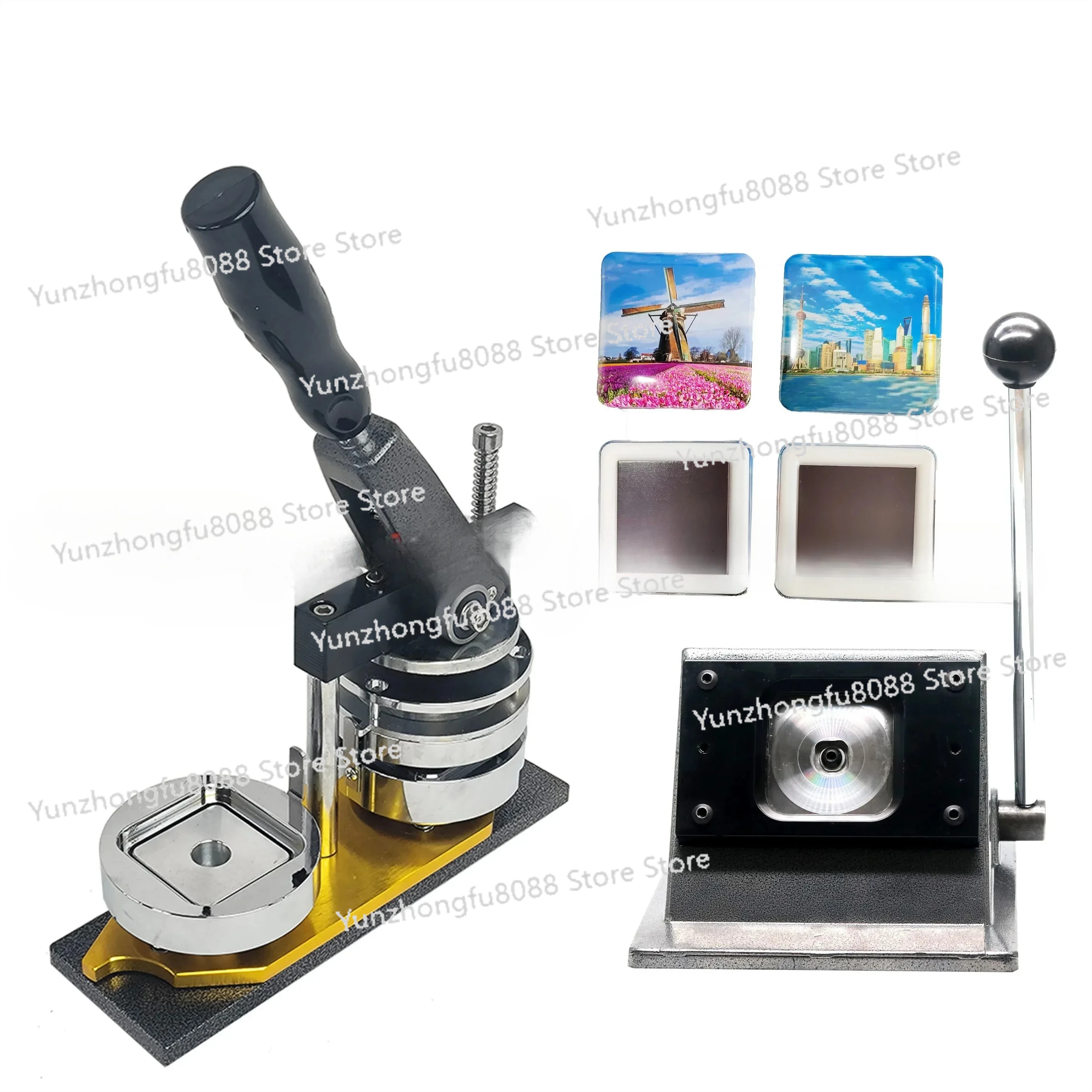

50*50mm 2*2 inch Square fridge Magnet maker Machine Kit with Paper Cutter and 100 sets fridge Magnet Materials