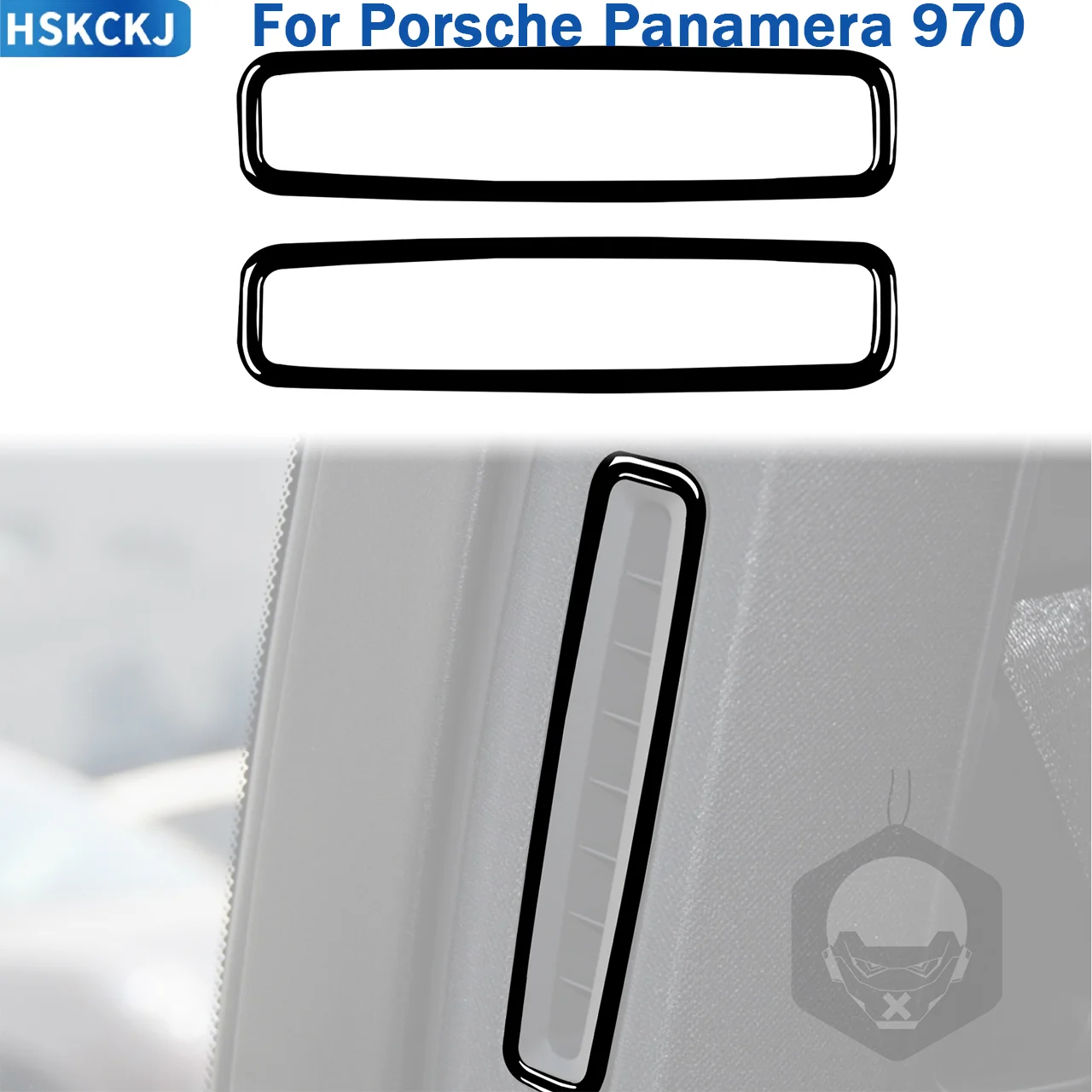 For Porsche Panamera 970 2010-2016 Car Interior Accessories Dashboard B-pillar Air Vent Panel Decoration Piano Black Sticker