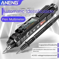 ANENG A3005 Digital Pocket Pen Type Multimeter 4000 Counts LCD /Anti Display Screen Test Lead without Battery True RMS Black Too