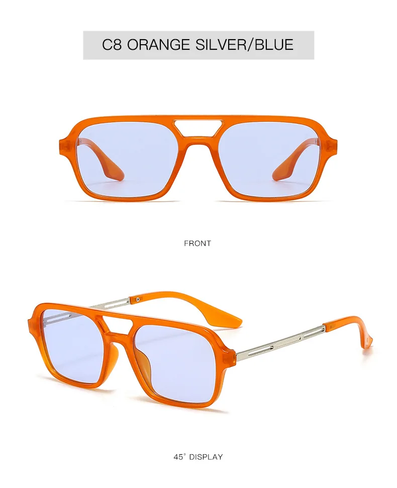 Neue Vintage Quadratische Sonnenbrille für Damen und Herren Marken-Rechteck-Sonnenbrille Ovale Brillen für Männer und Frauen – Detail 13