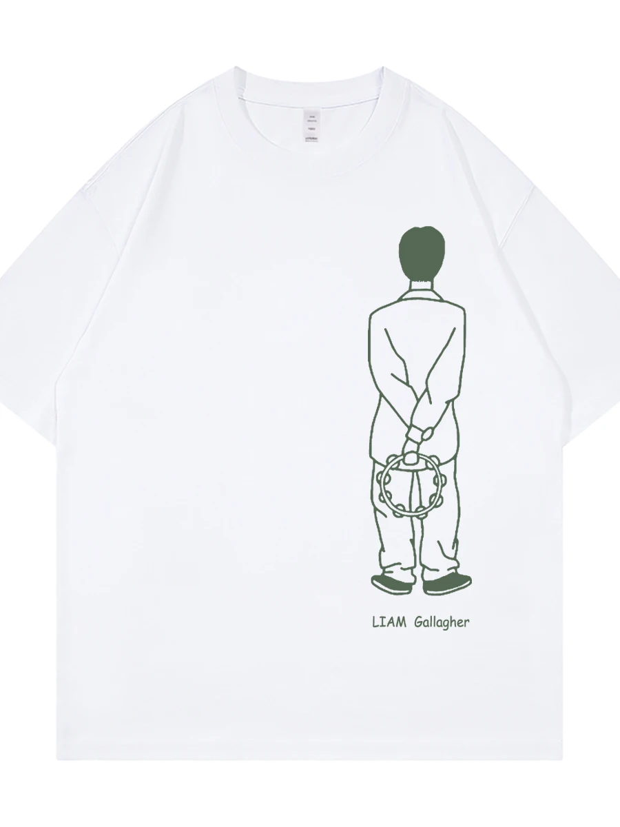  Band Liam Casual Simple Blur Cute Loose Pure Cotton round Neck Rock Short Sleeve T-Shirt Breathable Youth Summer Fashion