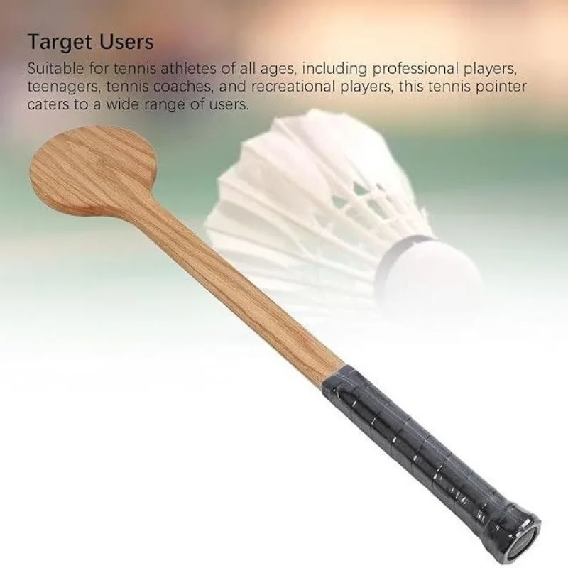 2pc Wooden Tennis Training Spoon Pointer Swing Practice Racket Auxiliary Tool For Tennis And Badminton Beginner Training