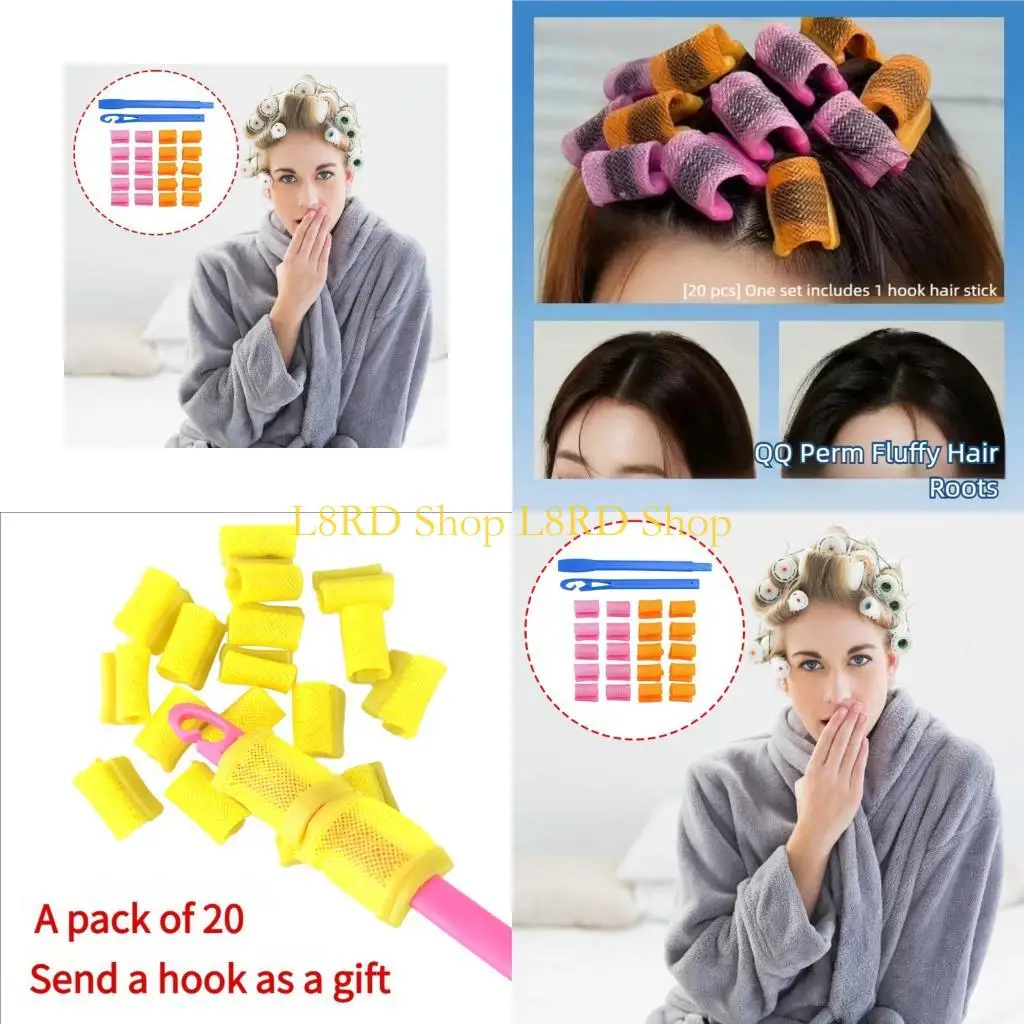 L8RD Braided Mesh Hair Rollers Heatless Curling For All Hair Type Travel Friendly